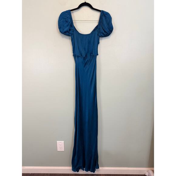 Verge Girl Au Revoir Dress Women 8 Blue Maxi Cut Out Formal Party Silky Wedding - Picture 3 of 11